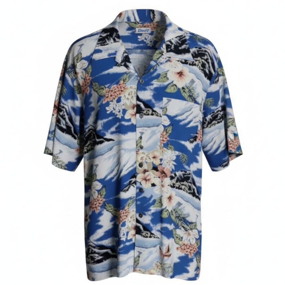 Utility men's button down short sleeve hawaiian shirt size XL